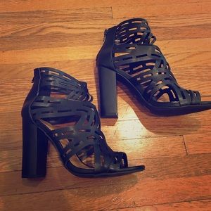 Bamboo cutout heels